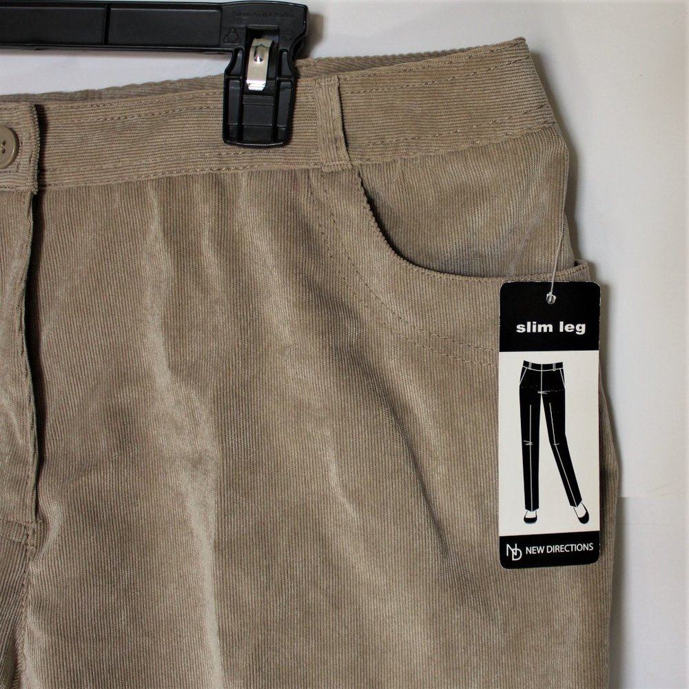 New Directions Slim Leg Corduroy Pants